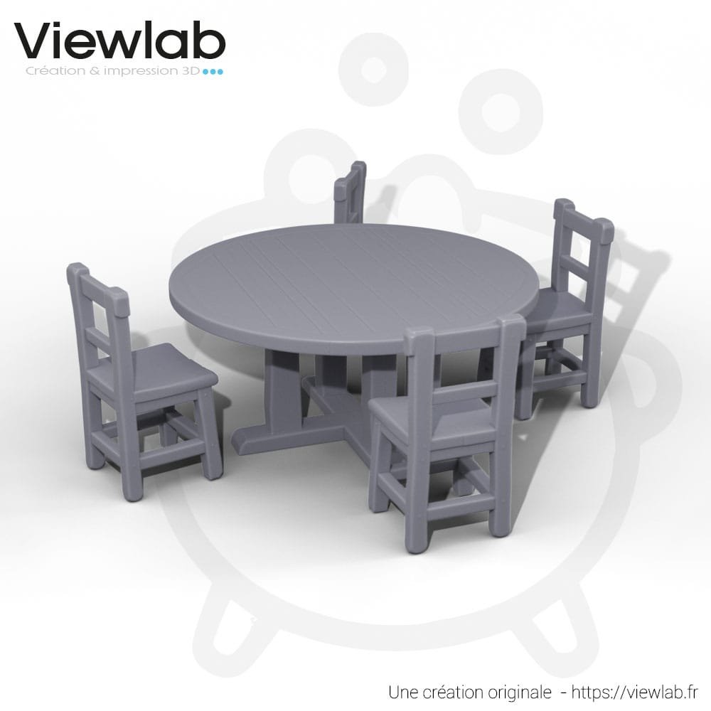 La Table Ronde & ses 4 Chaises – Image 4