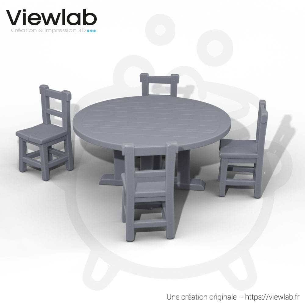 La Table Ronde & ses 4 Chaises – Image 2