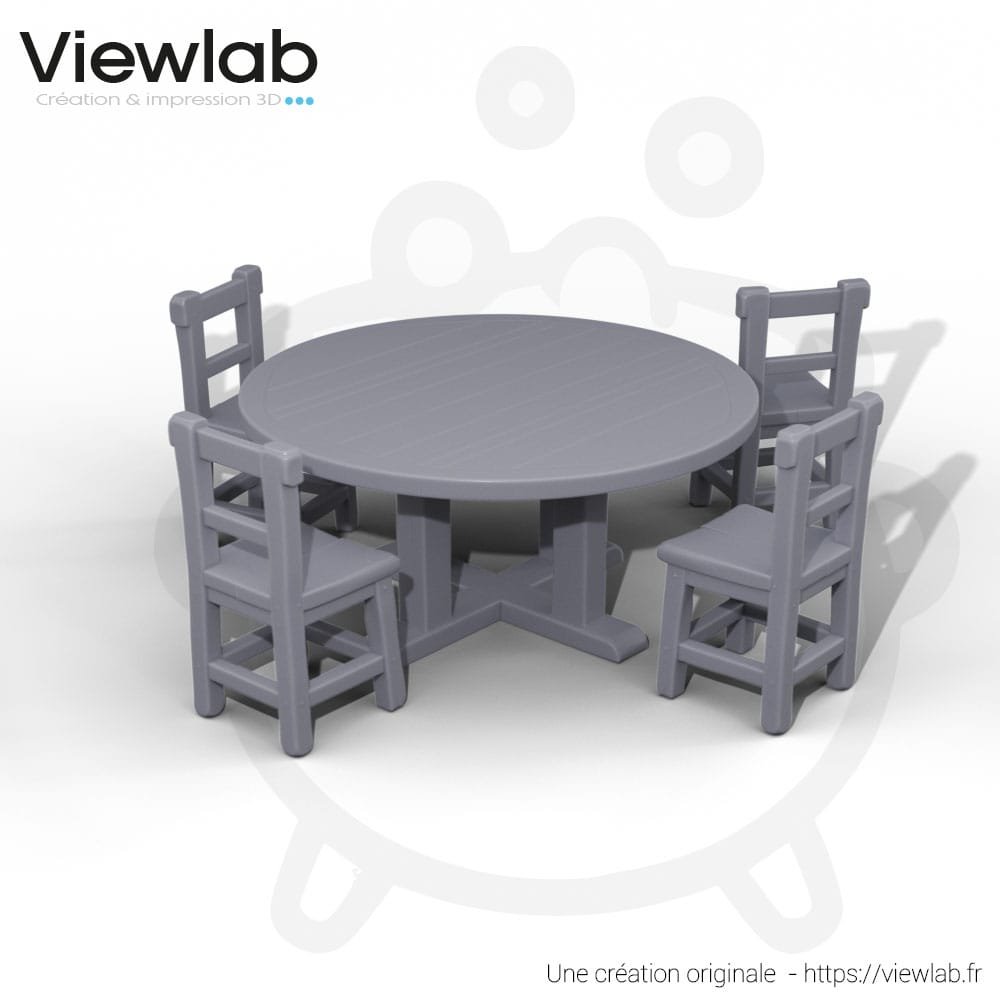 La Table Ronde & ses 4 Chaises – Image 3
